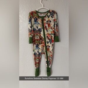 Disney Christmas Kids Convertible Footie Pajamas